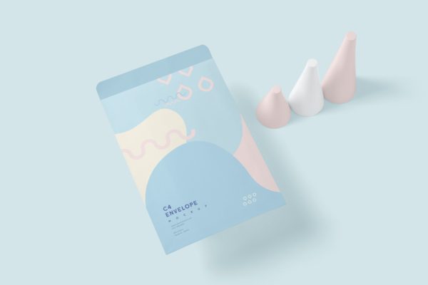 专业的C4信封品牌展示样机 Professional C4 Envelope Mockups