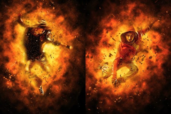 烈焰焚烧照片特效PS动作 Burn Photoshop Action