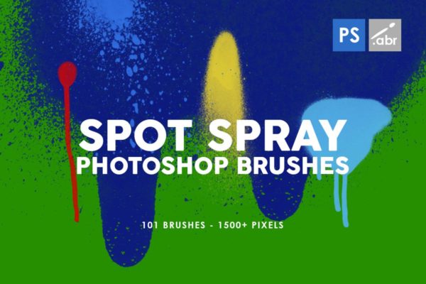 101种风格油漆斑点喷雾Photoshop印章笔刷 101 Spot&Blob Spray Photoshop Stamp Brushes