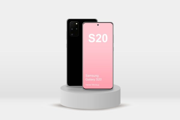 三星Galaxy S20手机屏幕展示样机模板 Samsung Galaxy S20 Mockup