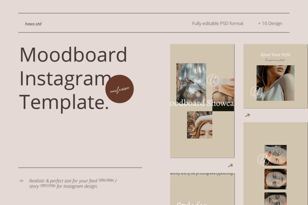 Instagram社交媒体情绪板设计模板v75 Moodboard Instagram Template
