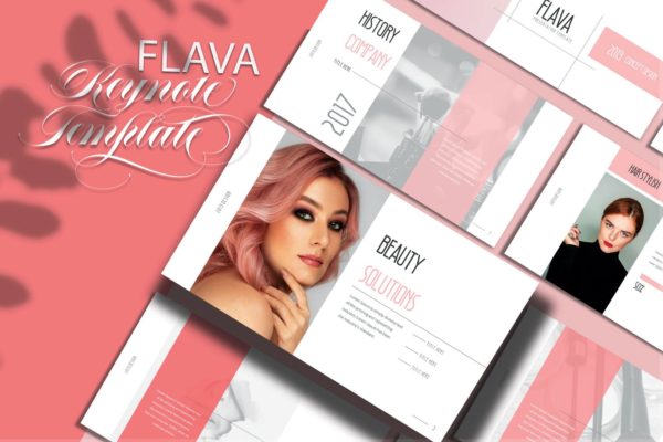 美容美妆化妆品Keynote幻灯片演示文稿模板 FLAVA – Keynote Template