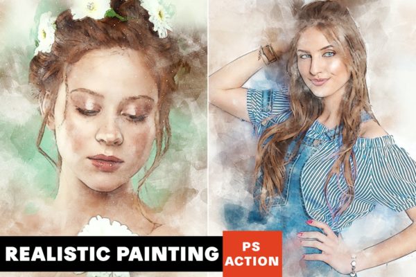写实绘画艺术创作Photoshop动作 Realistic Painting Photoshop Action
