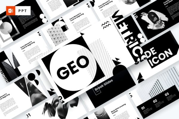 多用途几何元素企业CEO演讲Powerpoint模板 GEO – Creative Geometry Powerpoint Template