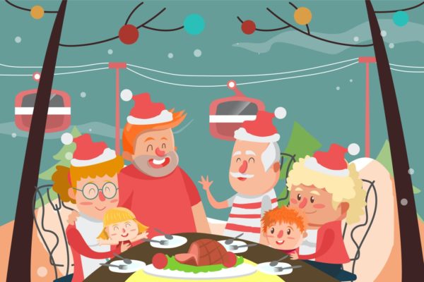 大家庭卡通手绘插画设计素材v3 Big Family – Vector illustration