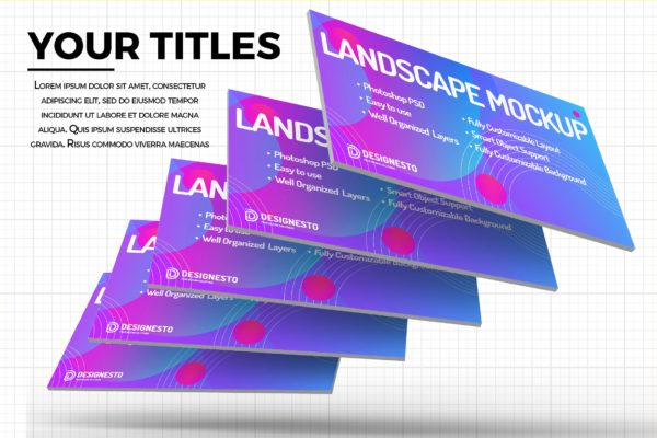 创意新颖的电脑网站演示样机模板 Website Landscape – Innovative Mockup Template