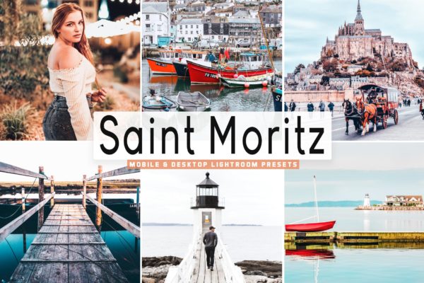 明亮彩色照片色调增强滤镜LR预设 Saint Moritz Mobile & Desktop Lightroom Presets