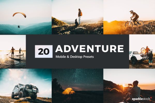 20款户外冒险主题摄影后期修图LR预设 20 Adventure Lightroom Presets and LUTs