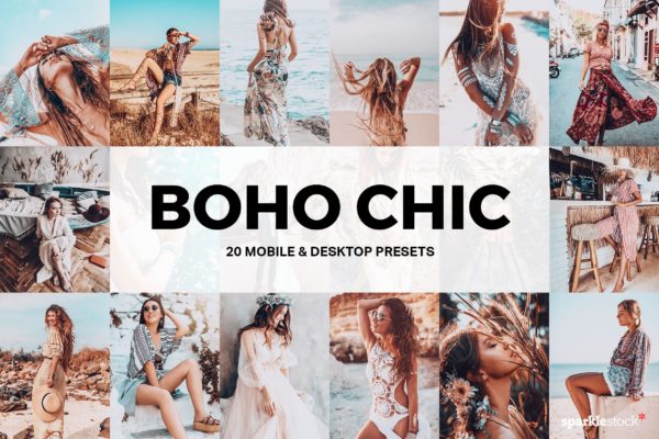 20款波西米亚风格摄影后期调色LR预设 20 Boho Chic Lightroom Presets and LUTs