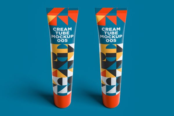 化妆品护肤品包装软管外观设计样机模板v5 Cream Tube Mockup 005