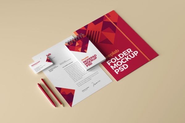 企业文具套装品牌VI设计样机 Stationery Branding Mockup
