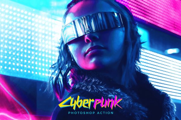 数码朋克风格照片Photoshop动作 CyberPunk Photoshop Action
