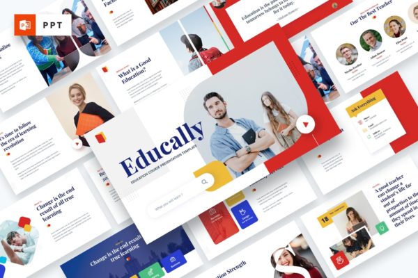 教育课程专题PowerPoint幻灯片模板 Educally – Education Course Powerpoint Template