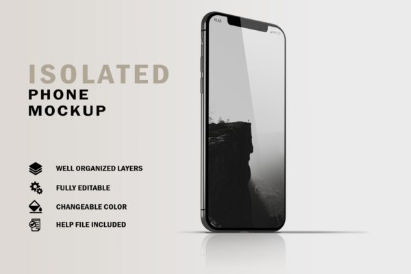 iPhone全面屏手机屏幕UI设计样机模板v3 Phone Mockup V.3