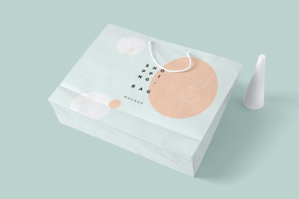 4个纸质购物袋品牌包装设计样机模板 4 Paper Shopping Bag Mockups