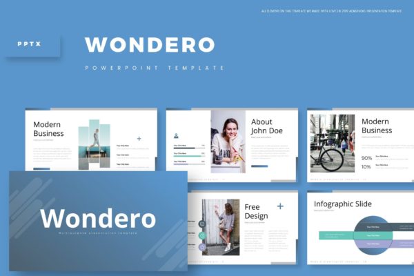 小清新排版设计PowerPoint模板合集 Wondero – Powerpoint Template