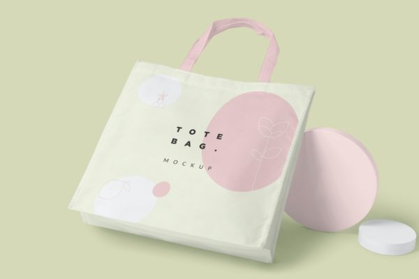 4个帆布环保购物袋包装设计样机模板 4 Tote Bag Mockups