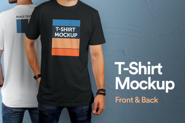 男士T恤图案设计展示样机模板v7 T-Shirt Mockup Vol 07