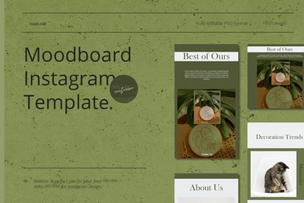 Instagram社交媒体情绪板设计模板v74 Moodboard Instagram Template