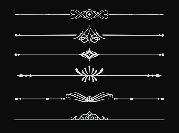欧式古典边框＆分隔线设计矢量装饰元素 Borders and Dividers Design Elements