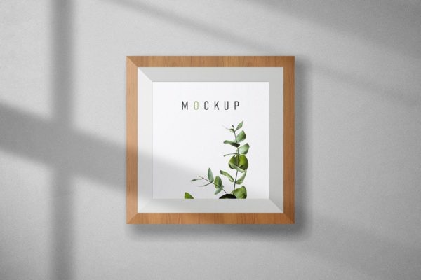 艺术作品展示方形相框设计样机 Frame Mockup