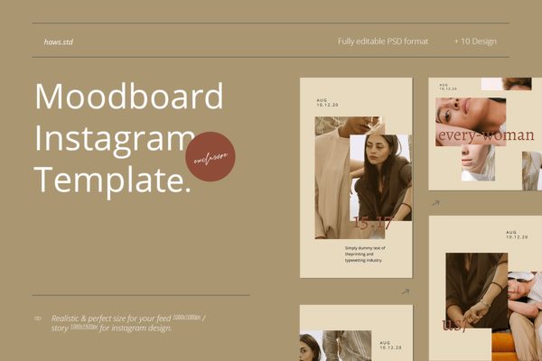 Instagram社交媒体情绪板设计模板v79 Moodboard Instagram Template