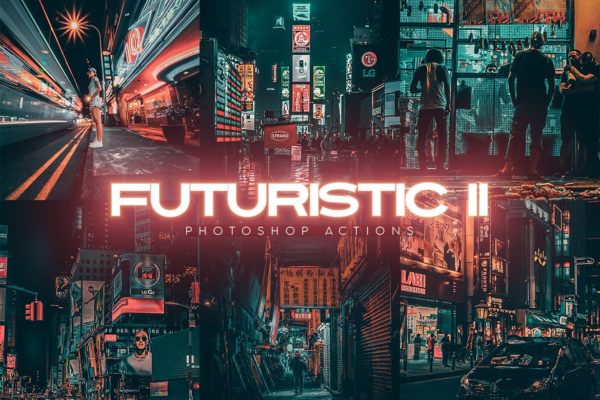 高品质电影感炫酷效果未来派第二代Photoshop动作 Futuristic Gen II Photoshop Actions