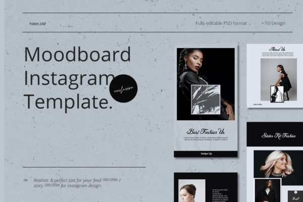 Instagram社交媒体情绪板设计模板v70 Moodboard Instagram Template