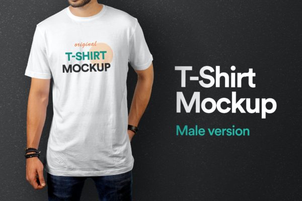 男士T恤图案设计展示样机模板v8 T-Shirt Mockup Vol 08