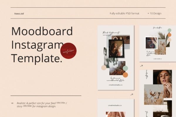 Instagram社交媒体情绪板设计模板v80 Moodboard Instagram Template