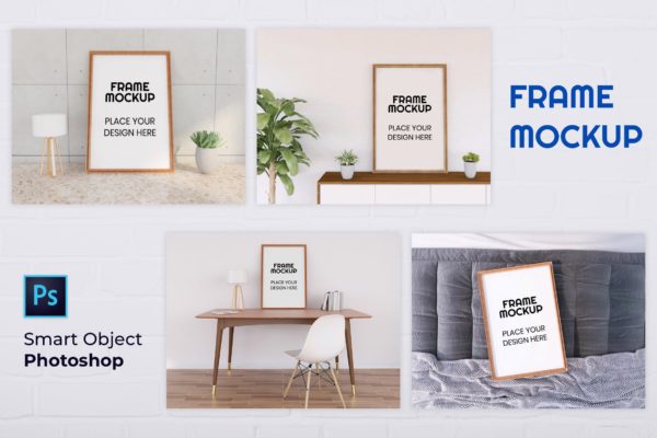 艺术作品海报展示实木画框样机合集 Nuzie – Frame Mockup Collection