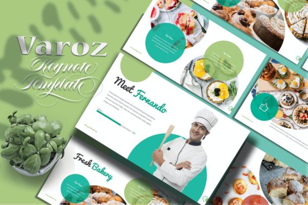 甜点美食Keynote幻灯片演示模板 VAROZ – Keynote Template