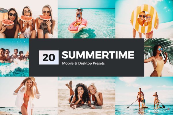 20款夏季风格沙滩照片后期调色LR预设 20 Summertime Lightroom Presets and LUTs