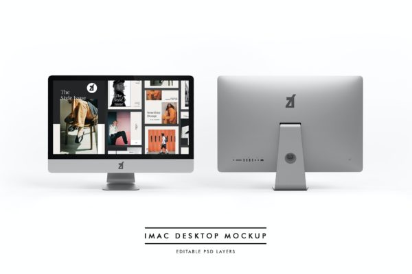 iMac电脑桌面网站效果图展示样机 iMac desktop mockup and scene generator