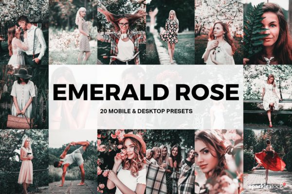 20个经典双色老电影外观照片后期LR预设 20 Emerald Rose Lightroom Presets and LUTs