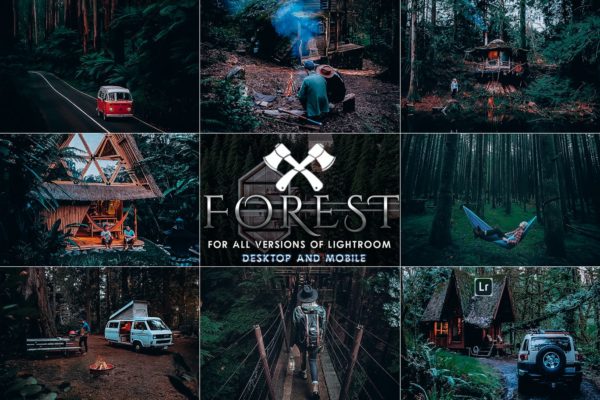 色彩增强森林摄影户外照片处理LR预设 Forest Moody-Travel Presets for Mobile and Desktop