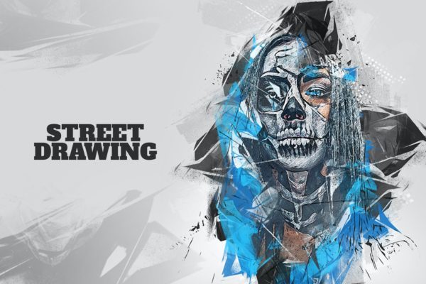 酷炫效果照片处理Photoshop动作 Street Drawing Photoshop Action