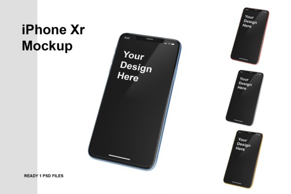 iPhone XR手机屏幕演示效果图样机 iPhone Xr Mockup