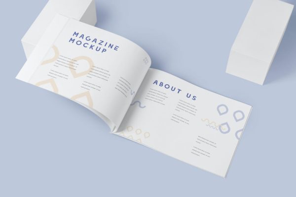 A4横版规格产品手册设计效果图样机模板 A4 Horizontal Brochure Mockups