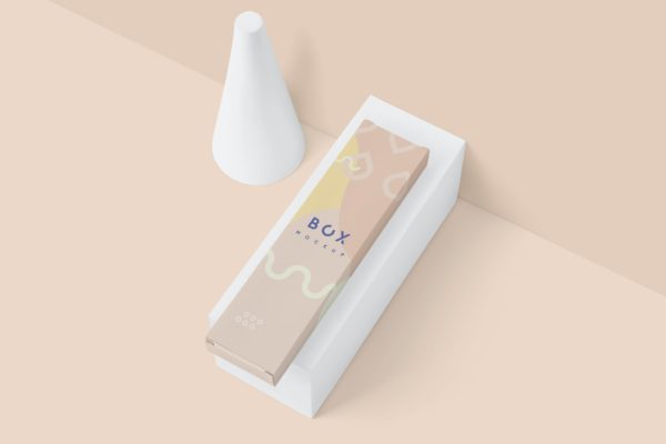 细长条纸盒包装设计样机模板 Long Vertical Box Mockups