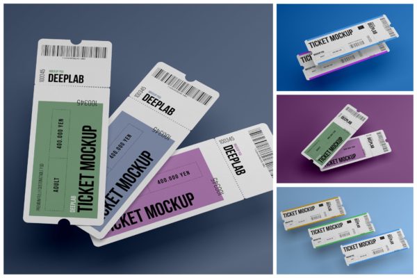 活动门票&入场券设计样机集 Event Ticket Mockup Set