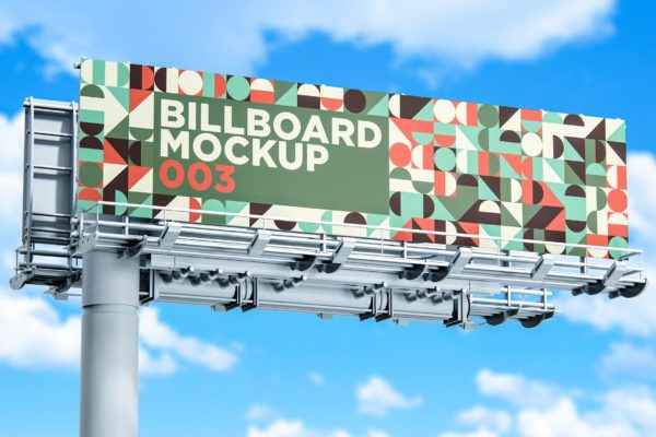 城市公路巨型广告牌设计样机模板v3 Billboard Mockup 003