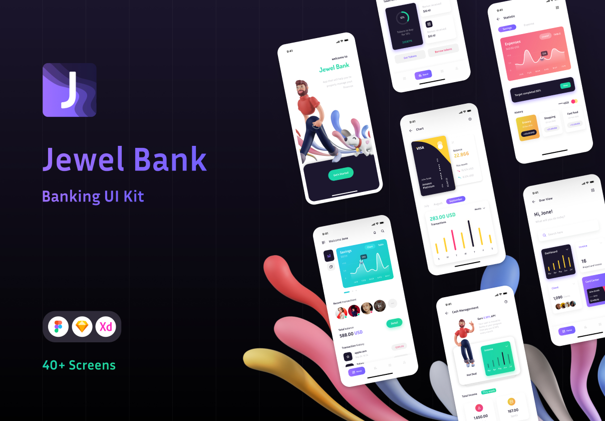 Jewel Bank – Banking UI Kit – Free