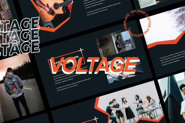 娱乐活动推广演示文稿PPT模板 Voltage – Powerpoint Template