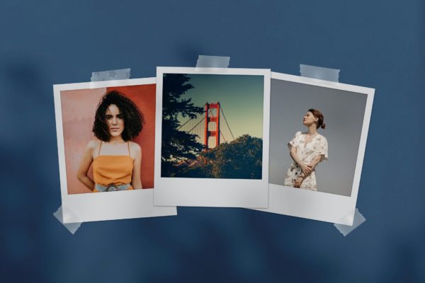 粘墙宝丽来照片样机模板 Polaroid Photo Mockup