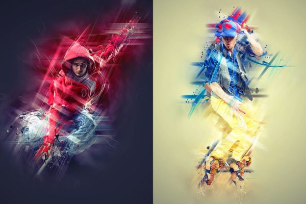 抽象动感多彩幻影特效PS动作 Abstract Photoshop Action