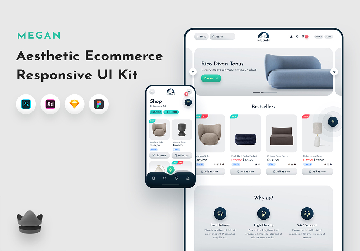 Megan E-commerce UI Kit