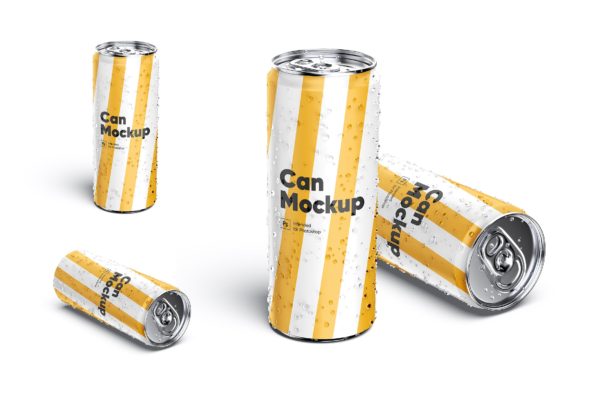 高尺寸易拉罐外观设计样机模板集 Can Mockups Set