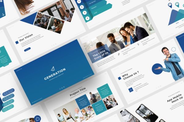企业宣传/项目方案推广Powerpoint模板素材 Generation – Powerpoint Template