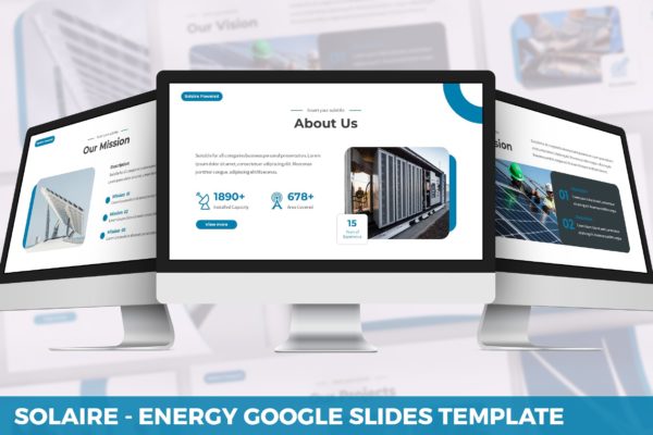 年度工作总结报告谷歌幻灯片模板 Solaire – Energy Google Slides Template
